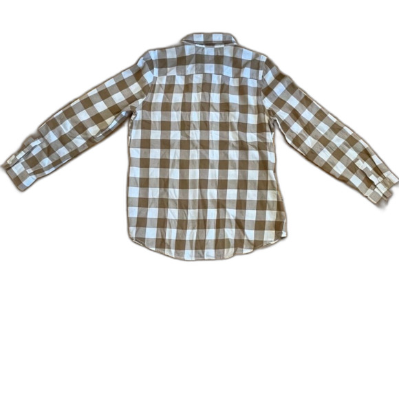 Old Navy Plaid Button Down Shirt Brown White Size Medium - Picture 4 of 6